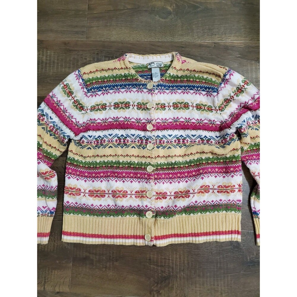 Heirloom Collectibles Fair Isle Grandma Knit Sweater Granola Multicolor Boho XL